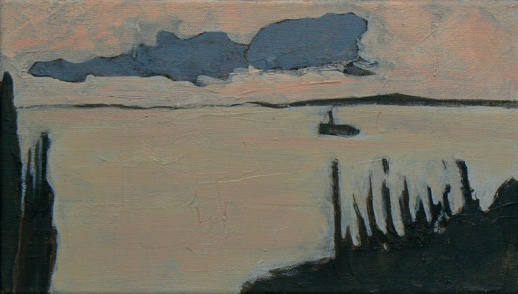 Rivage au Coucher - 4M - huile sur toile